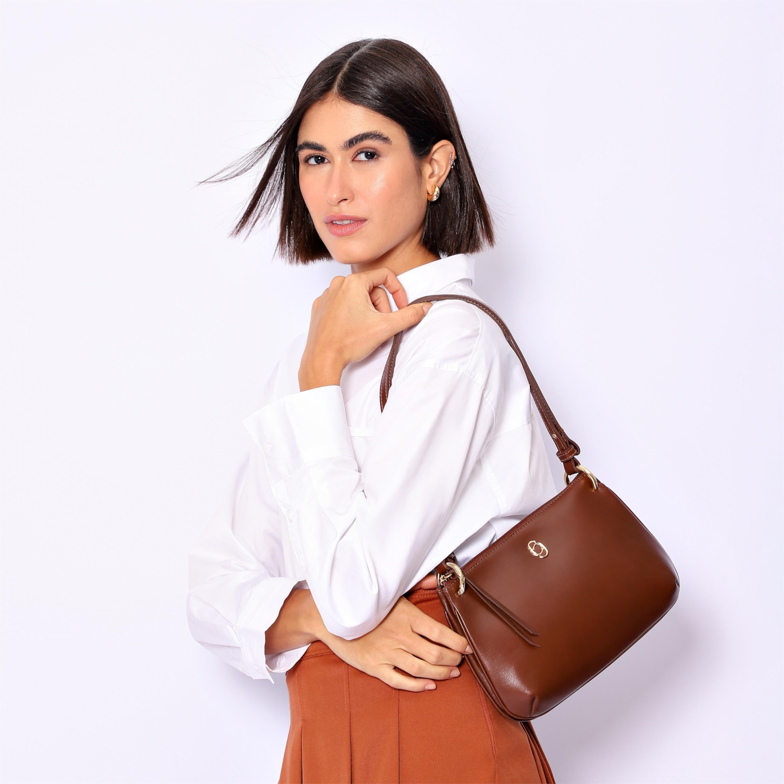 Bolsa De Ombro Couro Marrom
