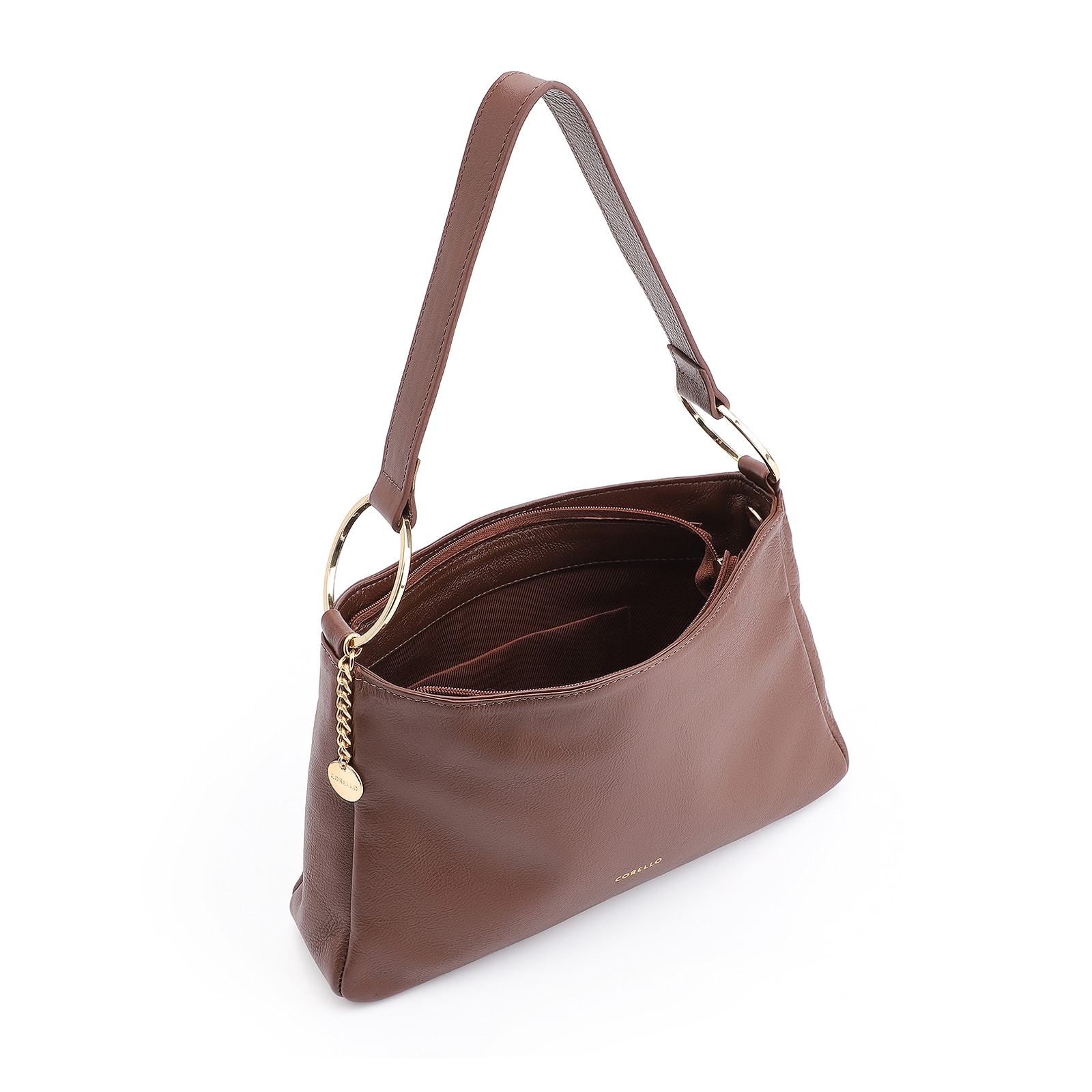 Bolsa De Ombro Couro Marrom