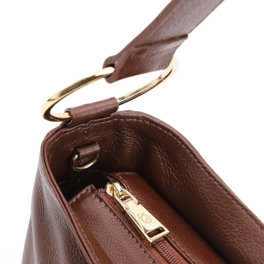 Bolsa De Ombro Couro Marrom - imagem 6