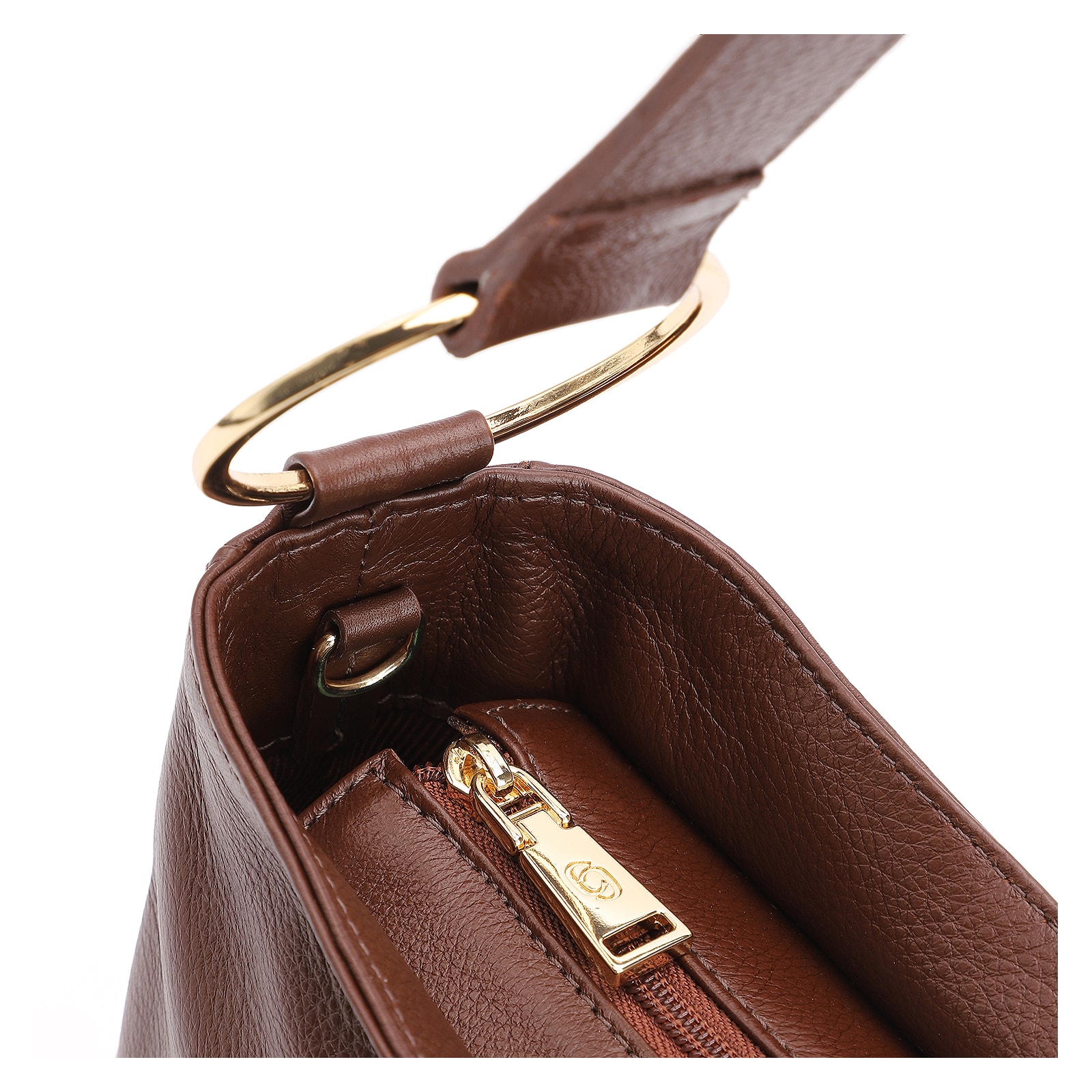 Bolsa De Ombro Couro Marrom