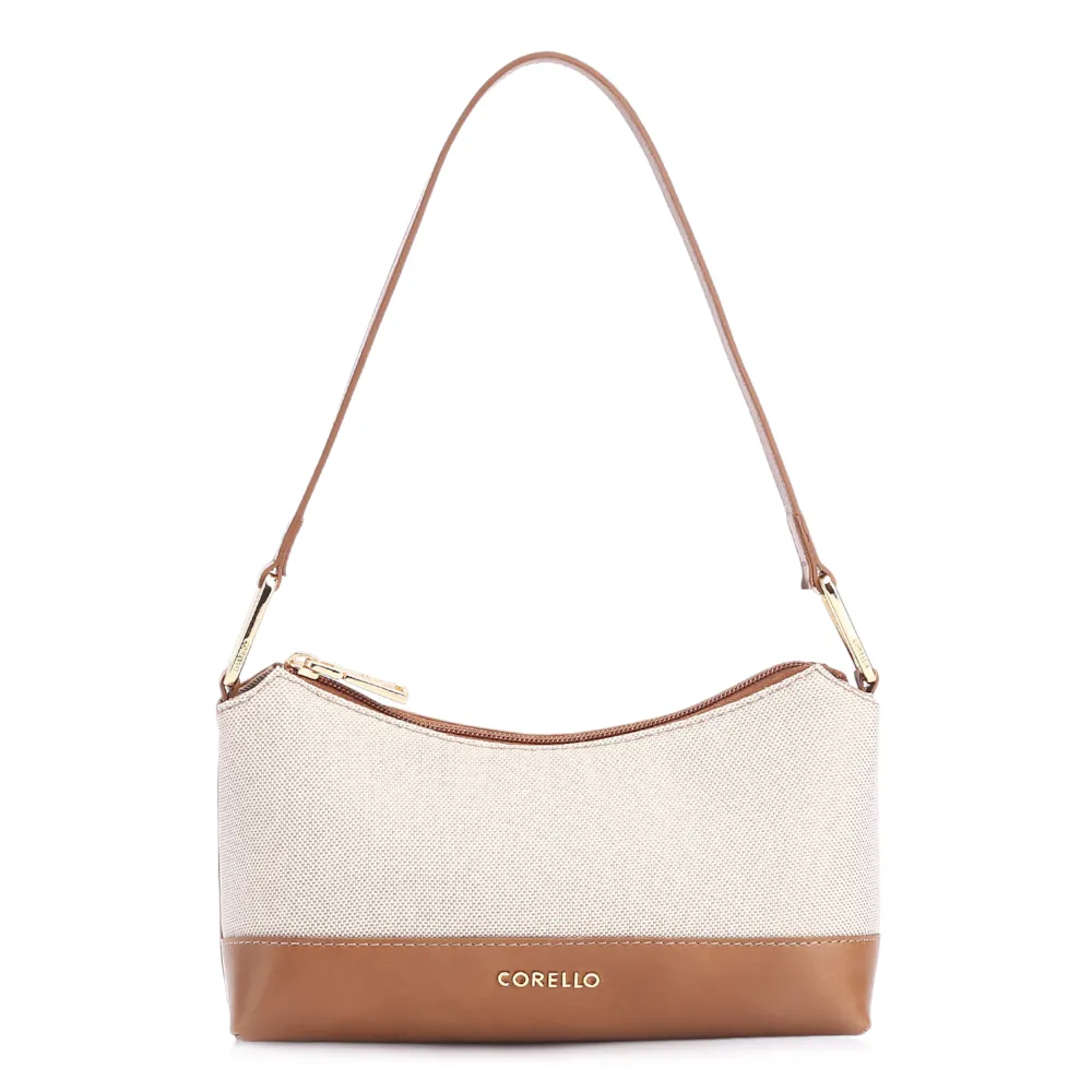 Bolsa De Ombro Couro Marrom/Alt Linho