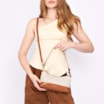 Bolsa De Ombro Couro Marrom/Alt Linho - imagem 2