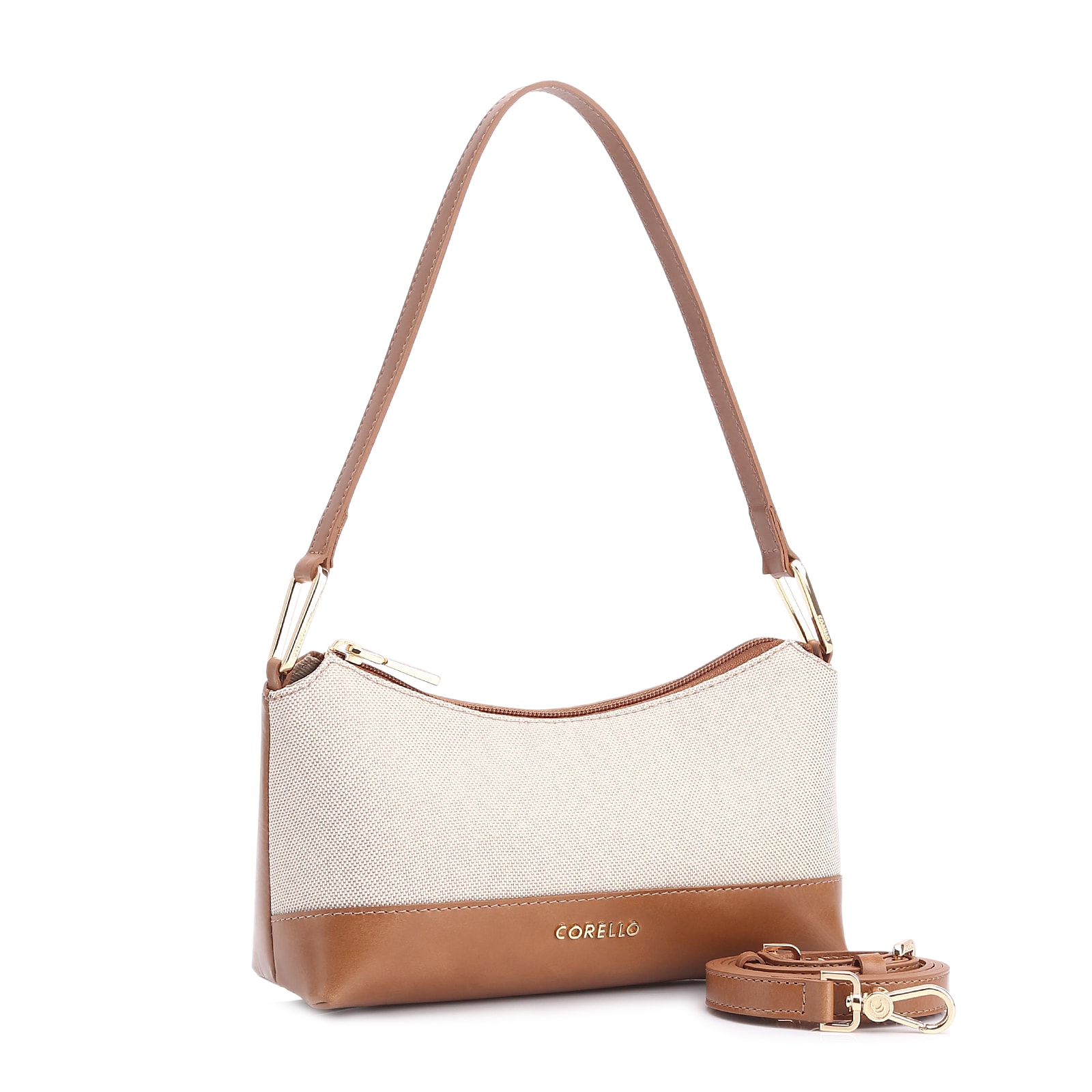 Bolsa De Ombro Couro Marrom/Alt Linho