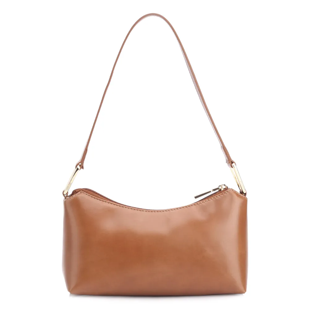 Bolsa De Ombro Couro Marrom/Alt Linho - imagem 4