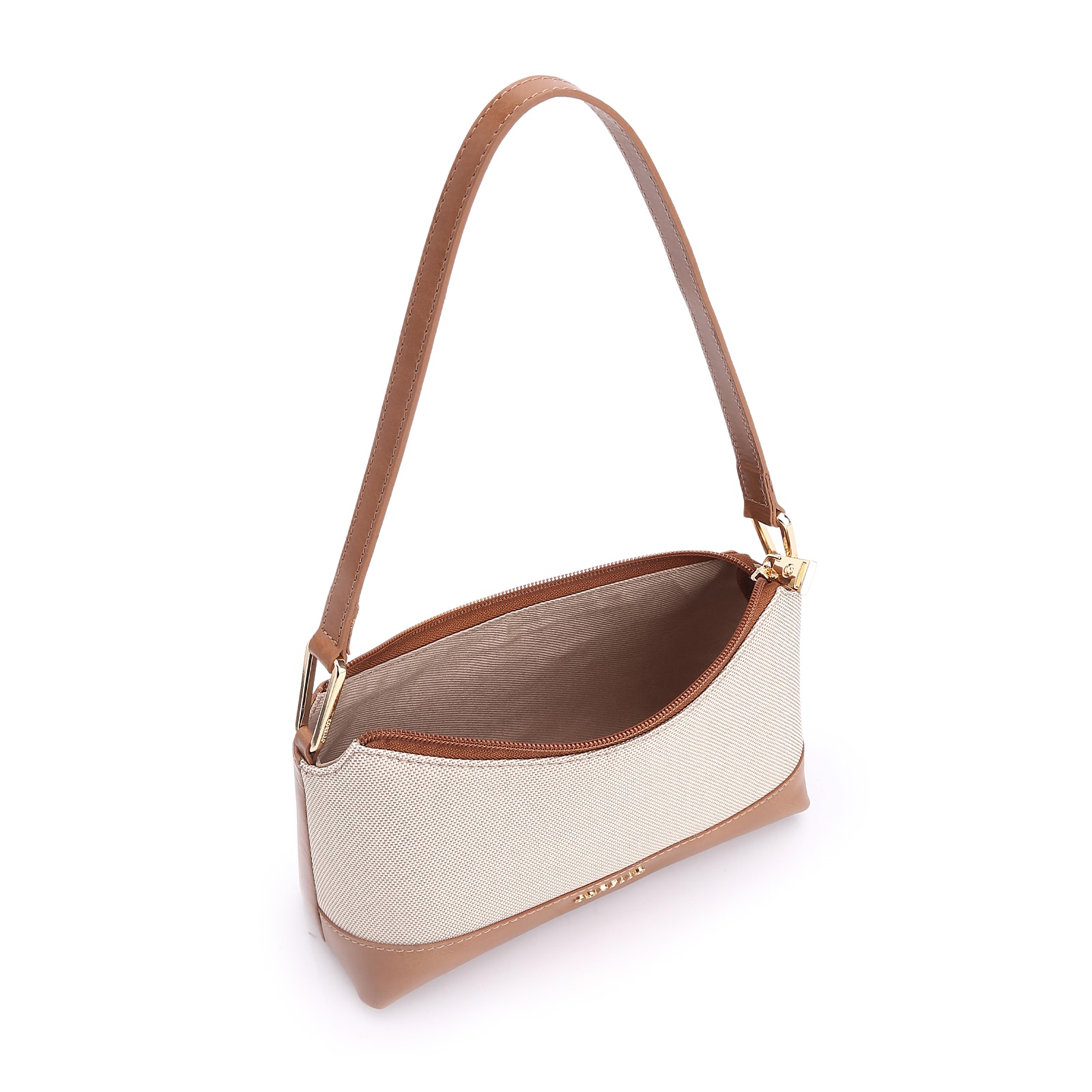 Bolsa De Ombro Couro Marrom/Alt Linho
