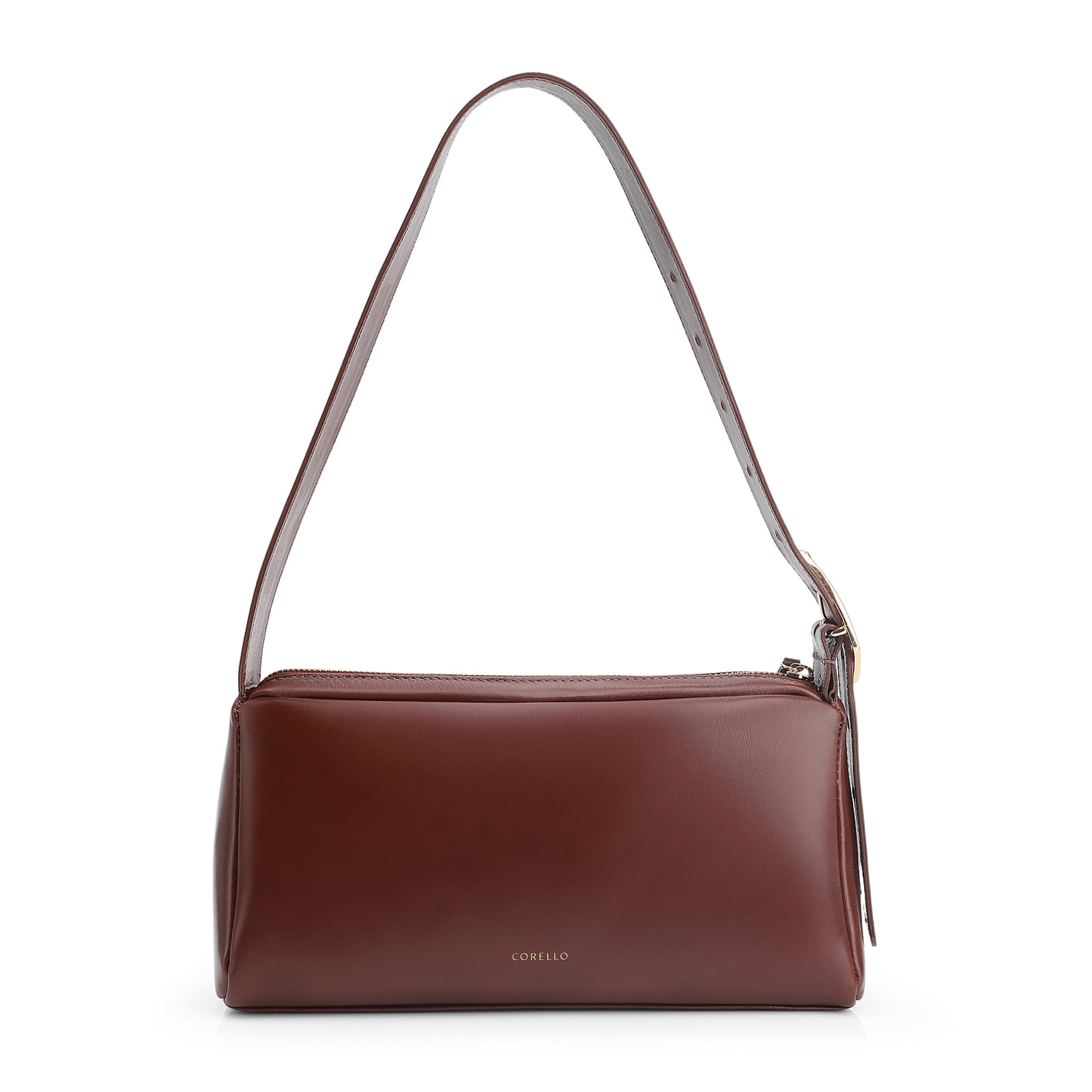 Bolsa De Ombro Couro Marrom/Alt Tramado Marrom