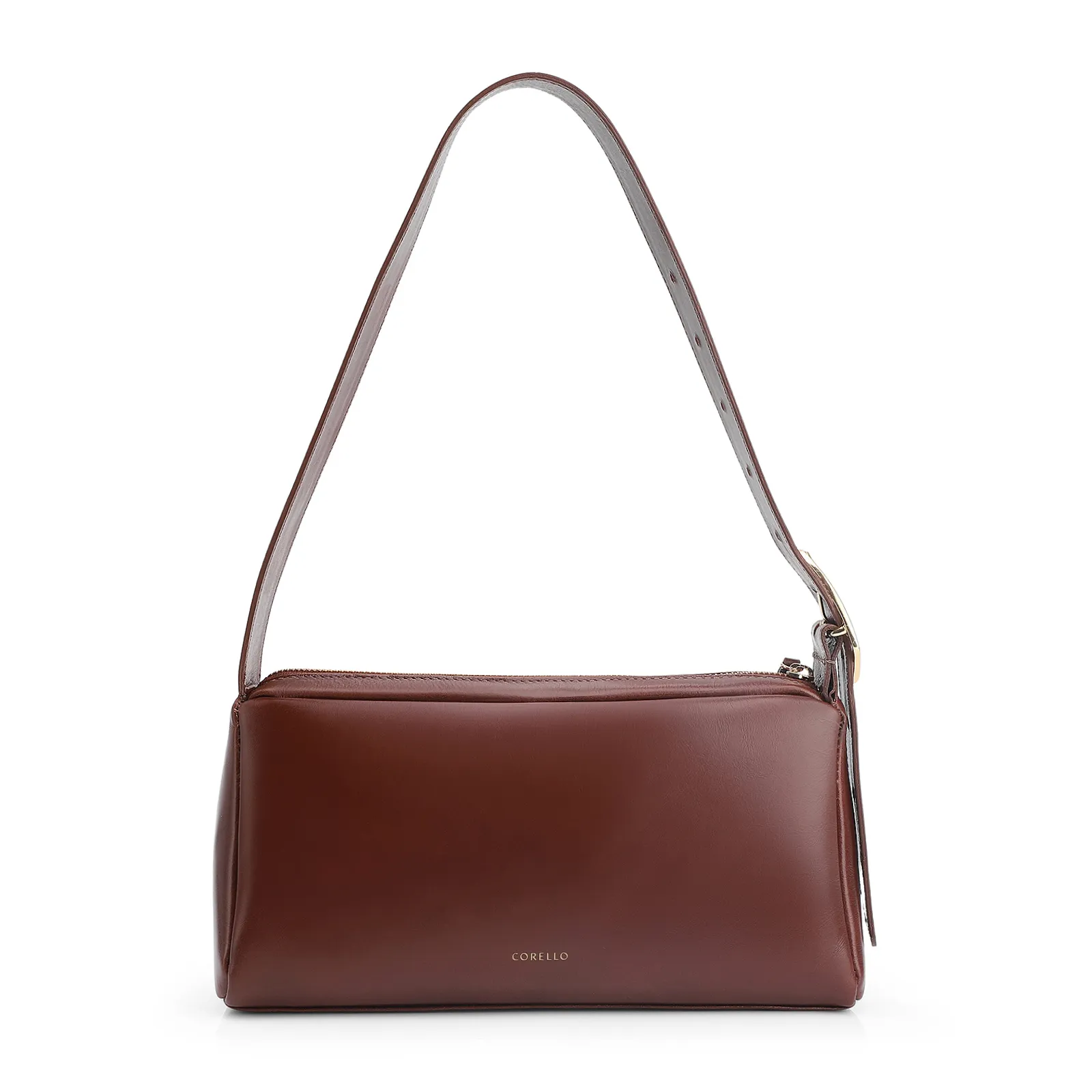 Bolsa De Ombro Couro Marrom/Alt Tramado Marrom