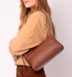 Bolsa De Ombro Couro Marrom/Alt Tramado Marrom - imagem 2