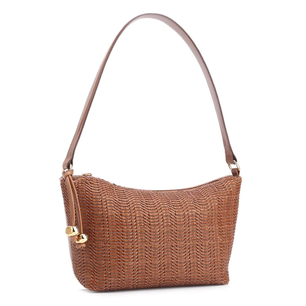 Bolsa De Ombro Couro Marrom/Alt Tramado Marrom - imagem 3