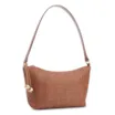 Bolsa De Ombro Couro Marrom/Alt Tramado Marrom - imagem 3