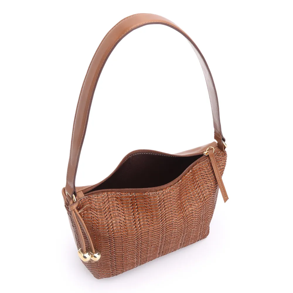 Bolsa De Ombro Couro Marrom/Alt Tramado Marrom - imagem 5