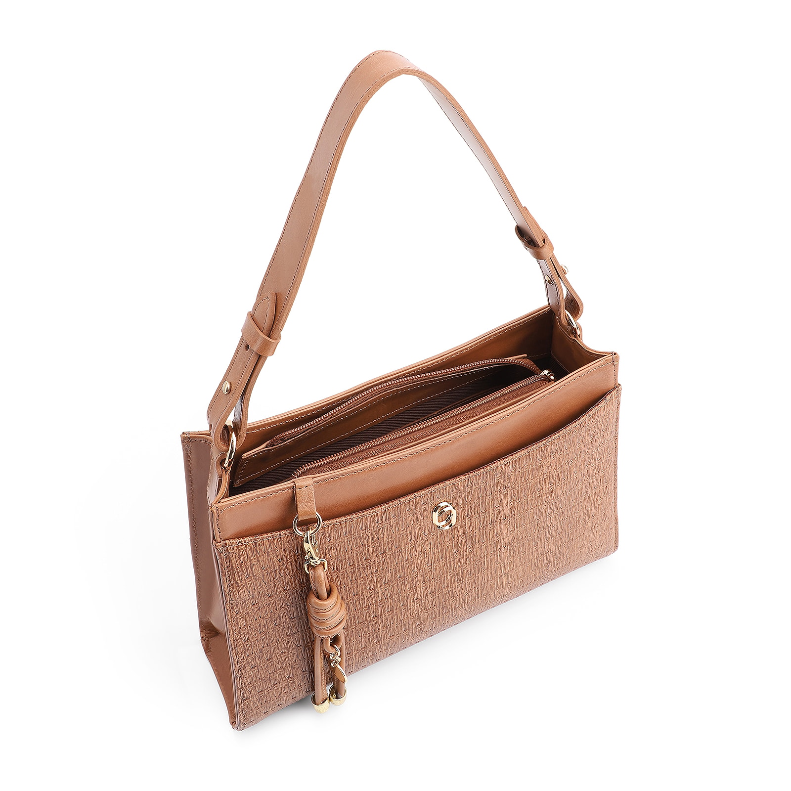 Bolsa De Ombro Couro Marrom Claro