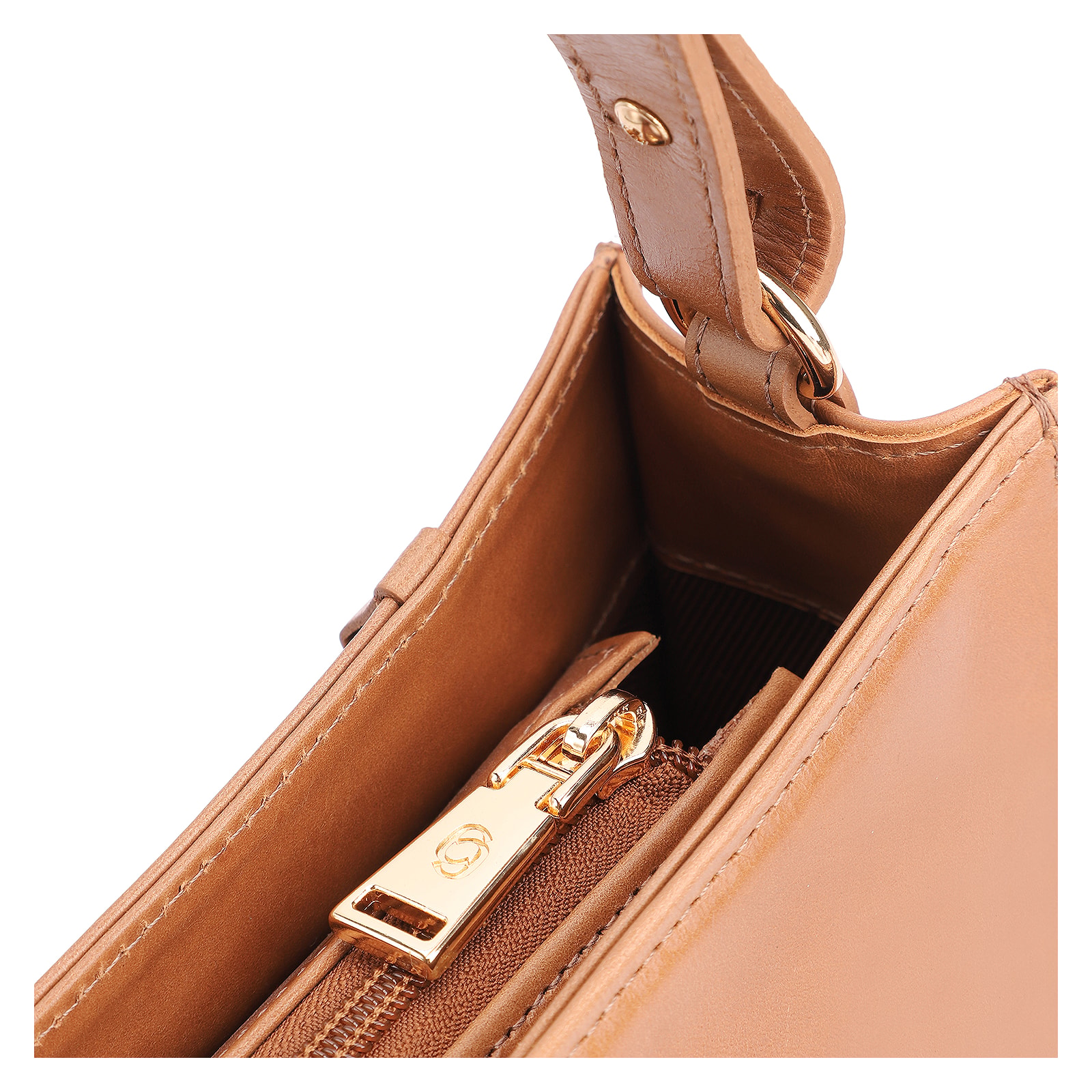 Bolsa De Ombro Couro Marrom Claro