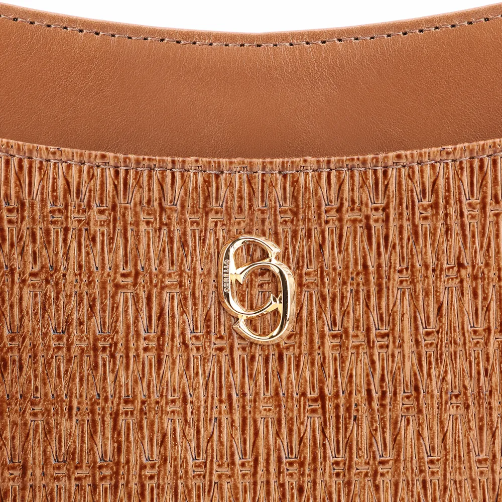 Bolsa De Ombro Couro Marrom Claro - imagem 6