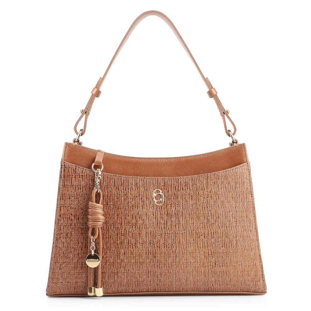 Bolsa De Ombro Couro Marrom Claro