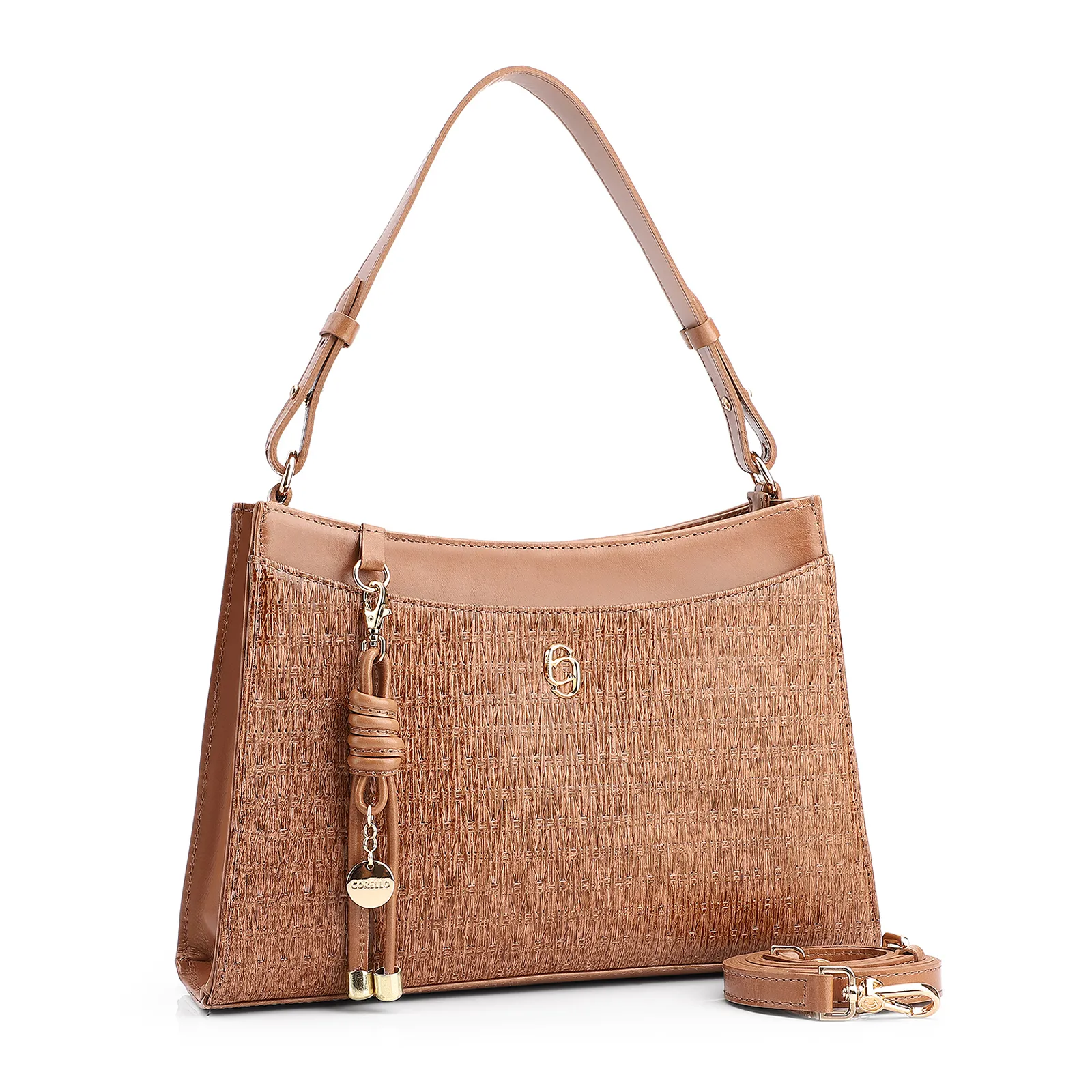 Bolsa De Ombro Couro Marrom Claro