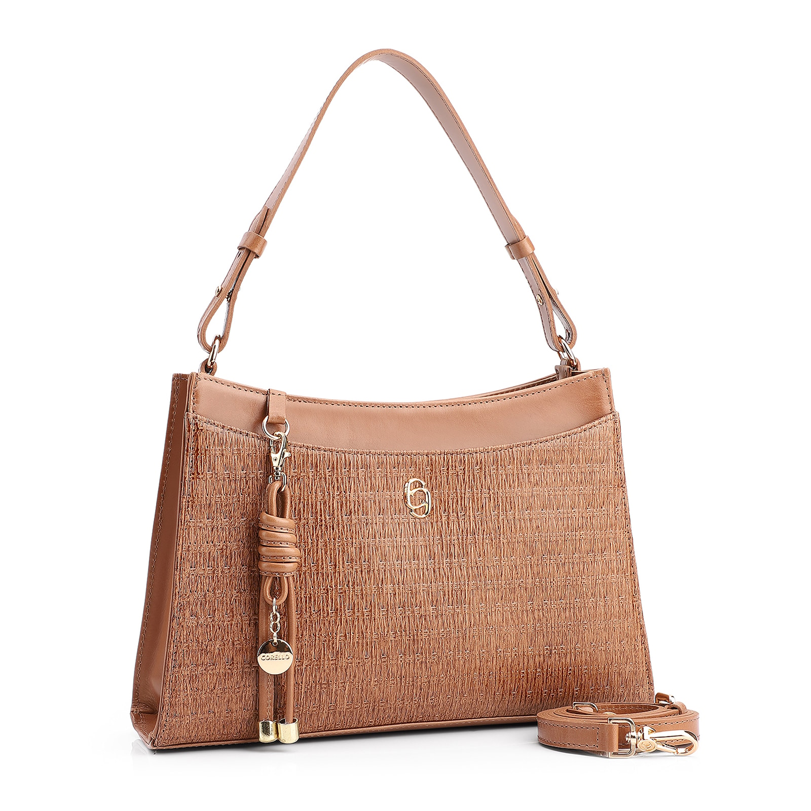 Bolsa De Ombro Couro Marrom Claro