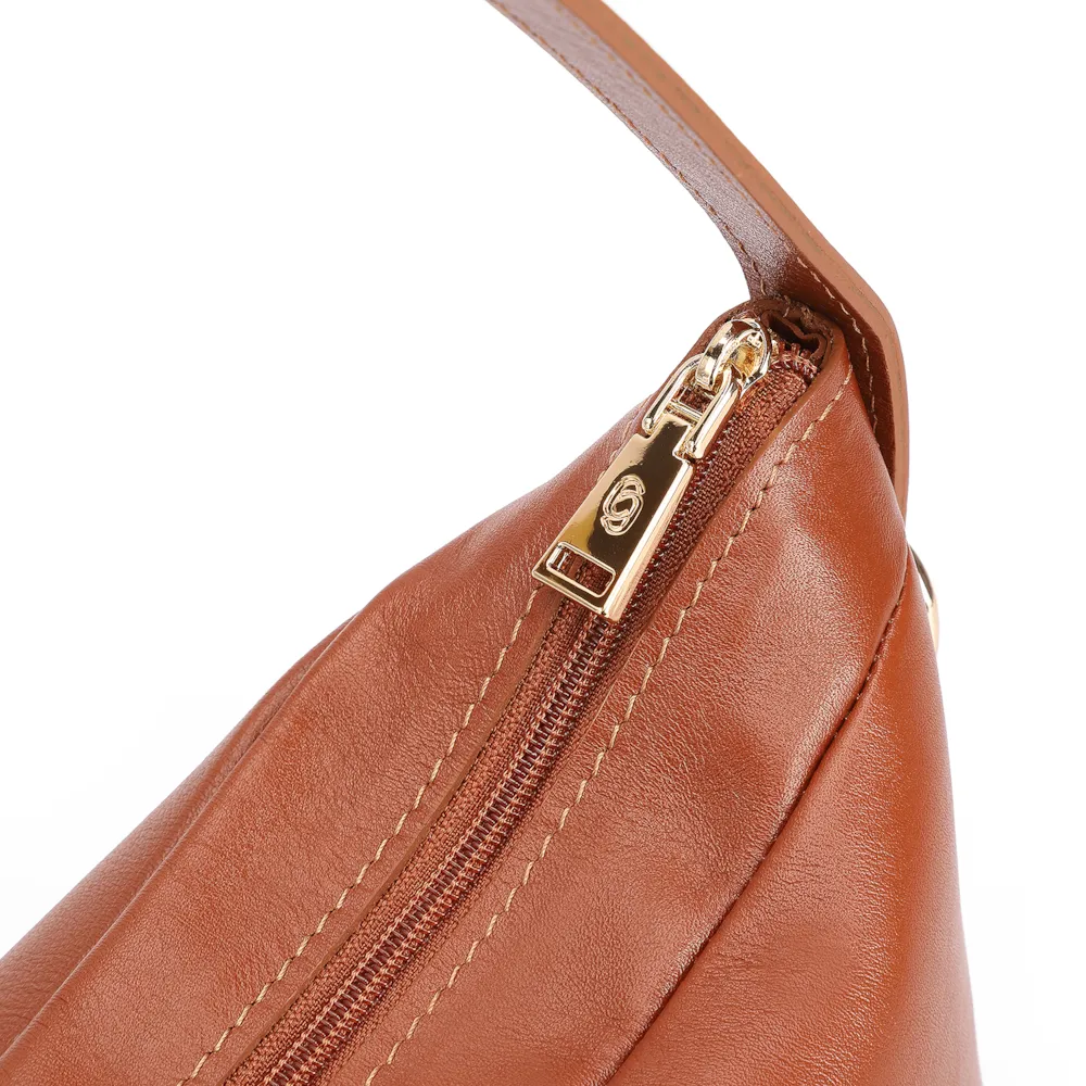 Bolsa De Ombro Couro Marrom Claro - imagem 5
