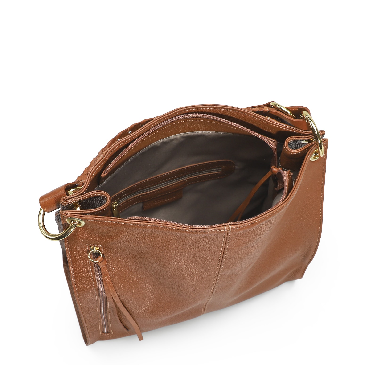 Bolsa De Ombro Couro Marrom Claro