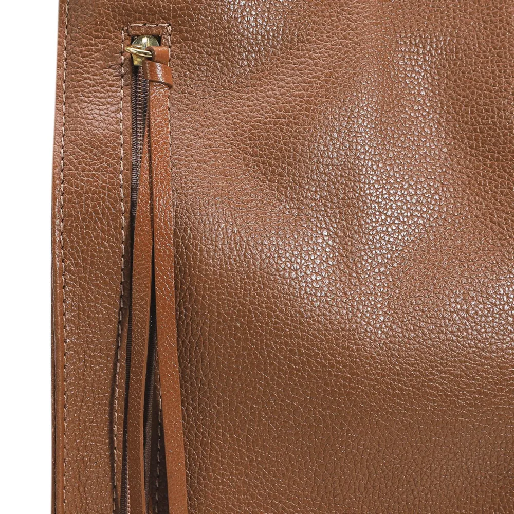 Bolsa De Ombro Couro Marrom Claro - imagem 6