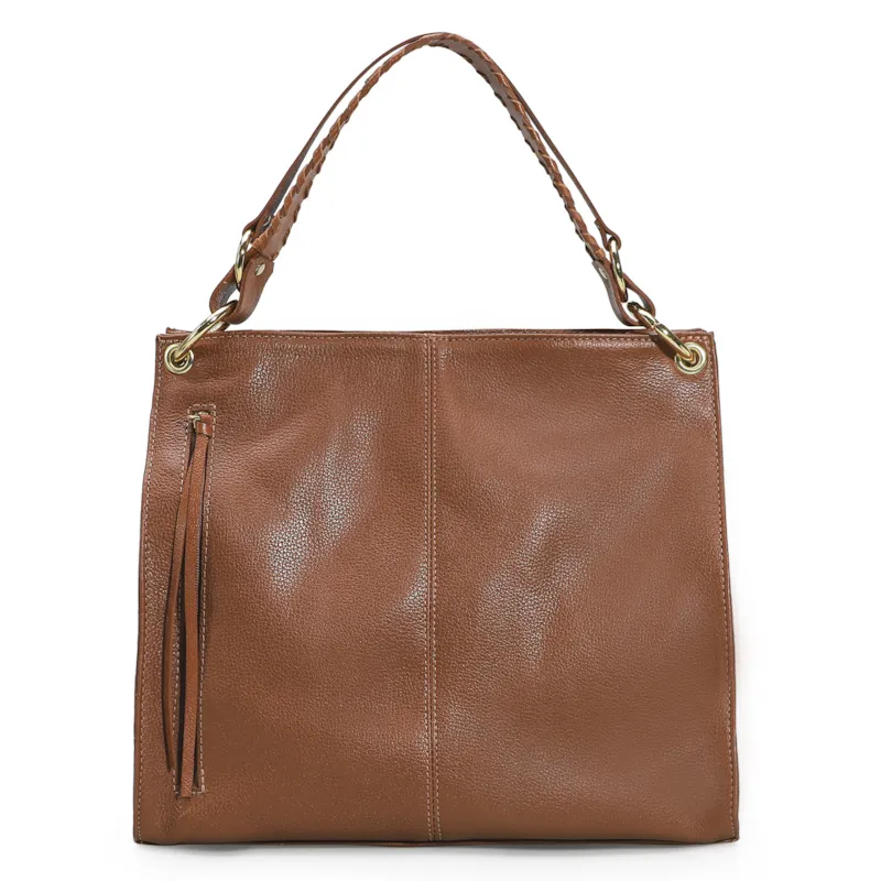 Bolsa De Ombro Couro Marrom Claro