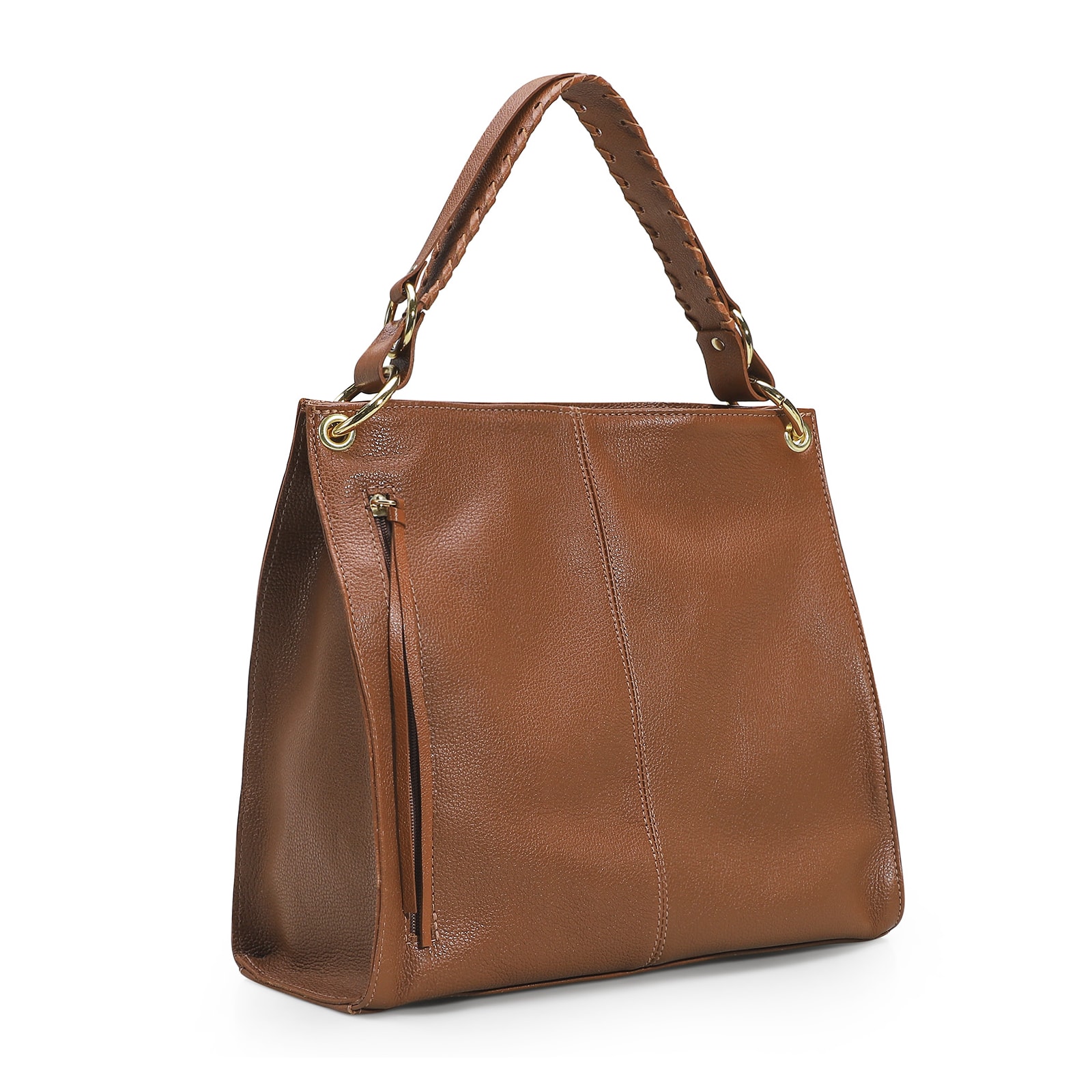 Bolsa De Ombro Couro Marrom Claro