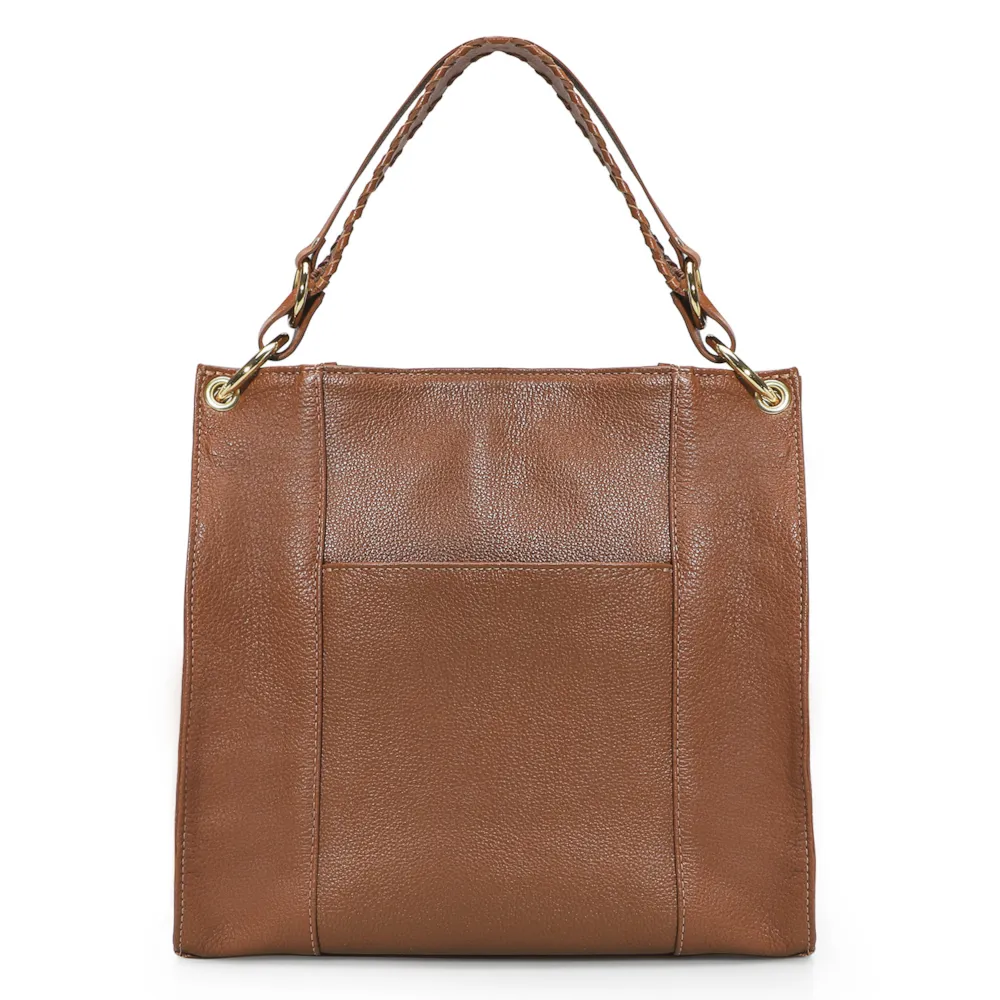 Bolsa De Ombro Couro Marrom Claro - imagem 3