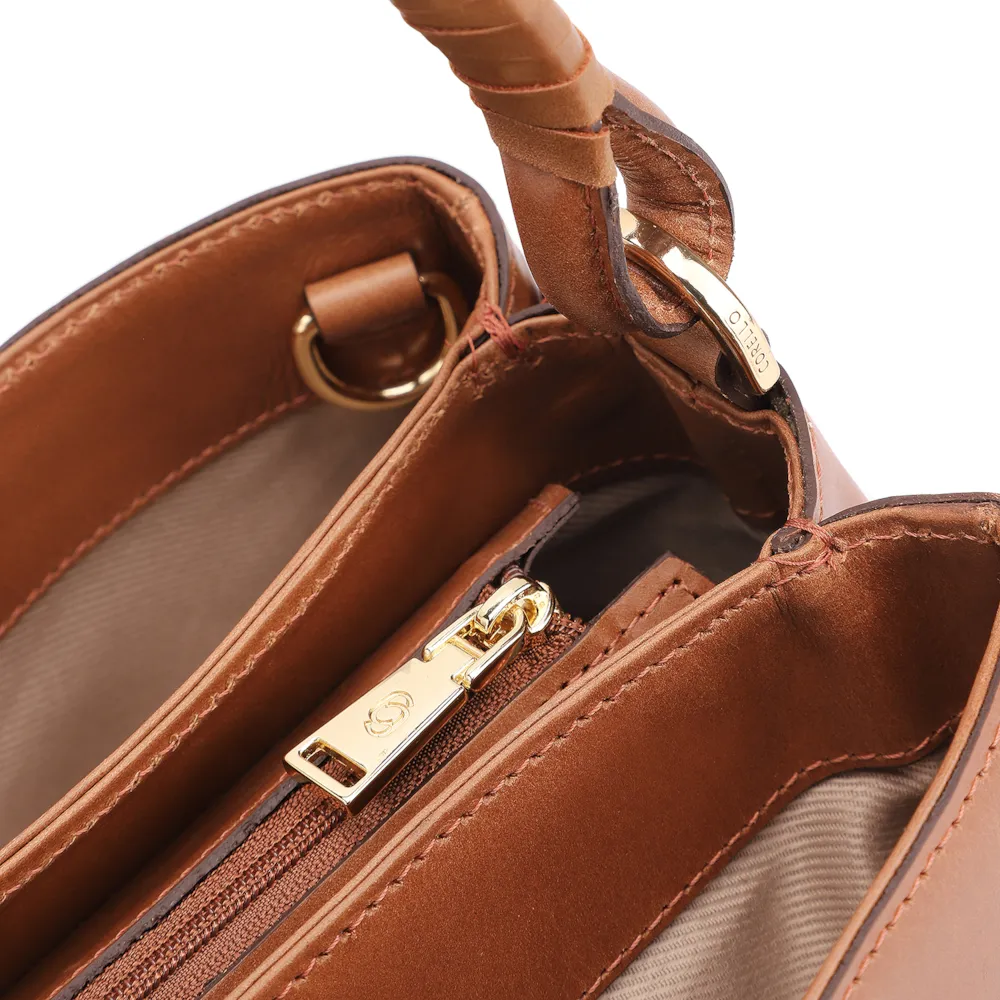 Bolsa De Ombro Couro Marrom Claro - imagem 5