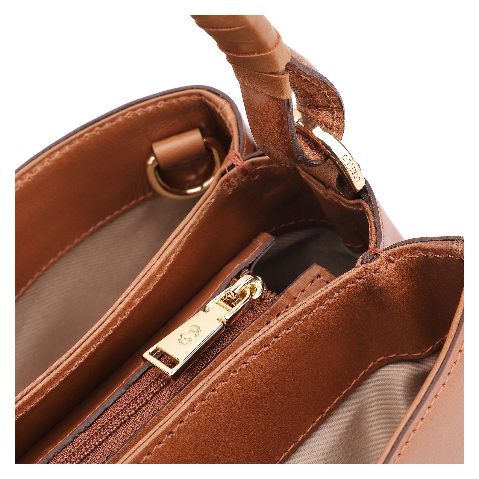 Bolsa De Ombro Couro Marrom Claro