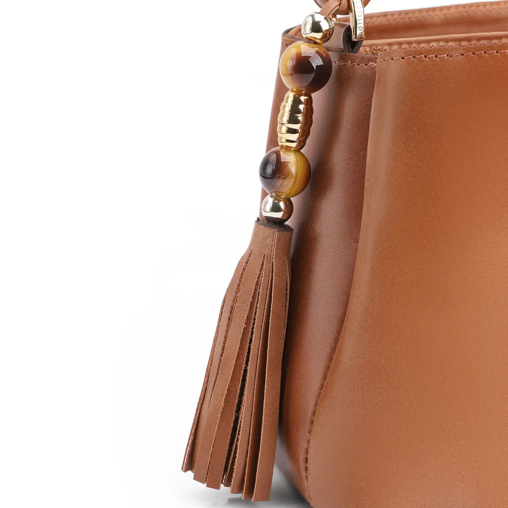 Bolsa De Ombro Couro Marrom Claro - imagem 7