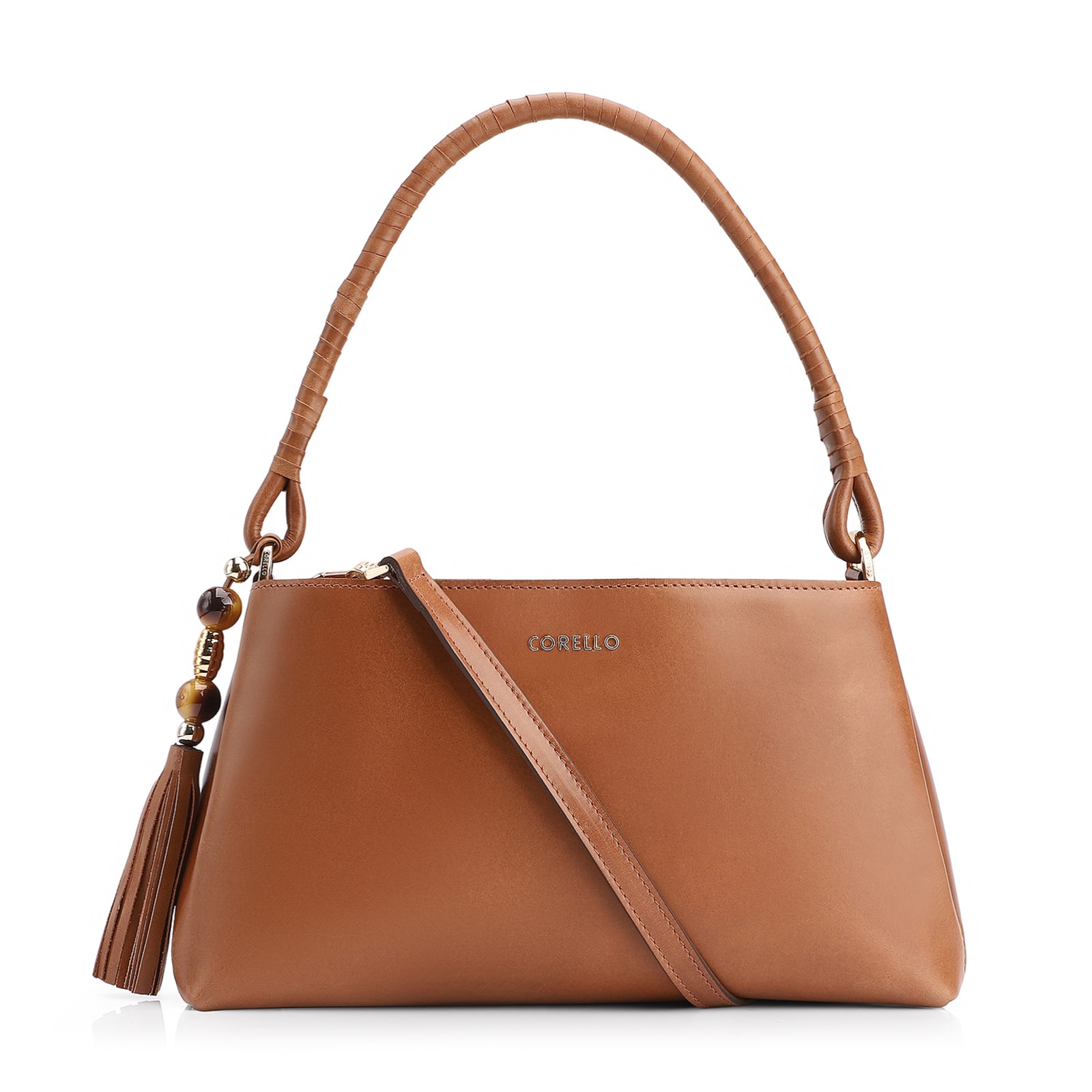 Bolsa De Ombro Couro Marrom Claro