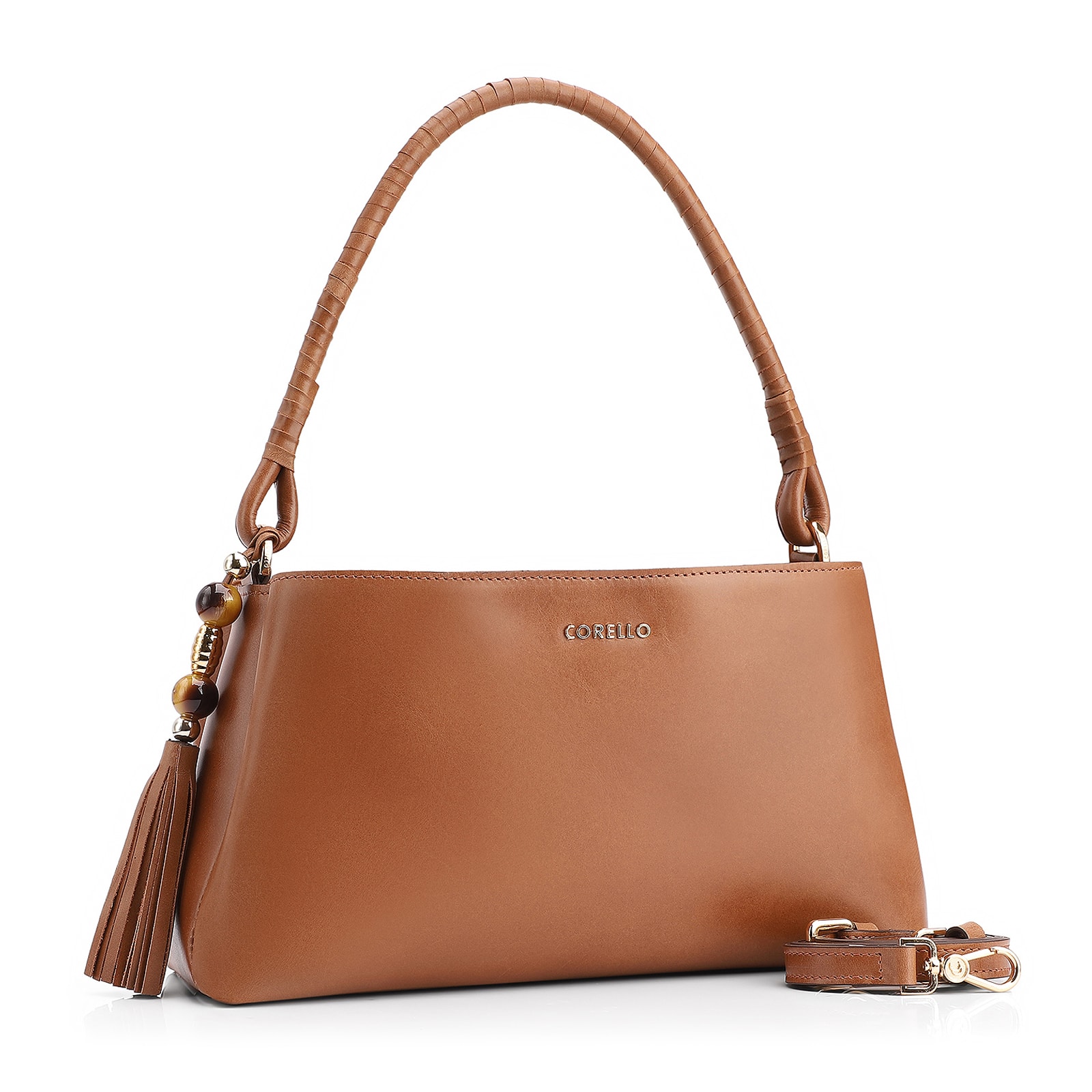 Bolsa De Ombro Couro Marrom Claro
