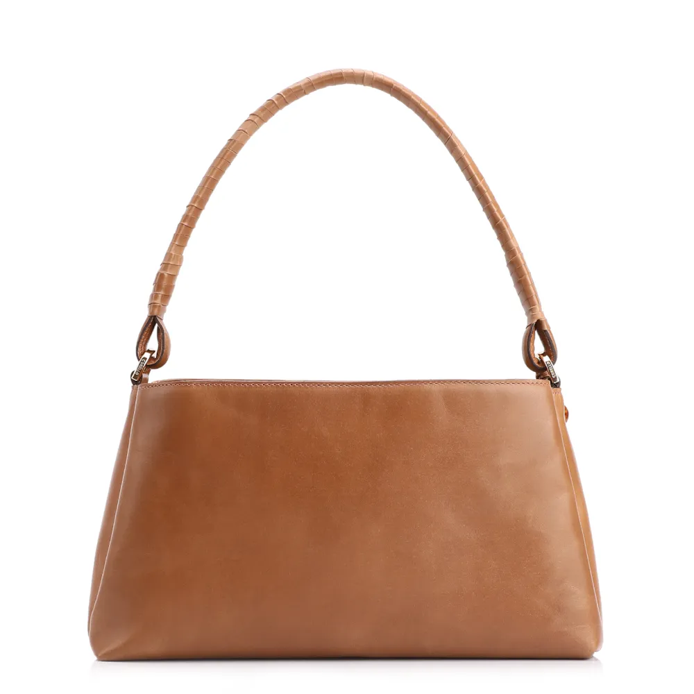 Bolsa De Ombro Couro Marrom Claro - imagem 3