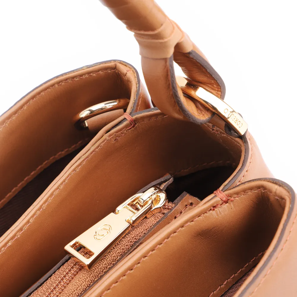 Bolsa De Ombro Couro Marrom Claro - imagem 5