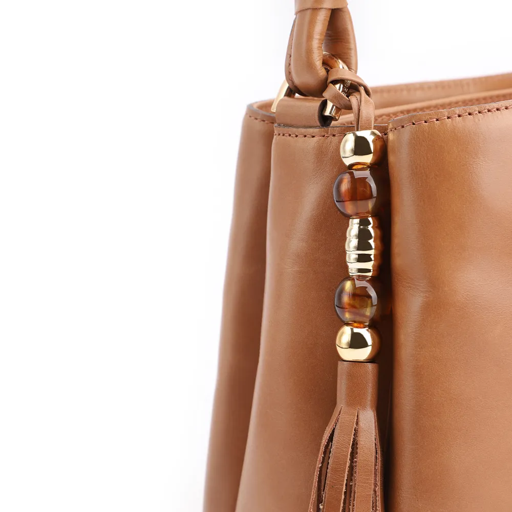 Bolsa De Ombro Couro Marrom Claro - imagem 7