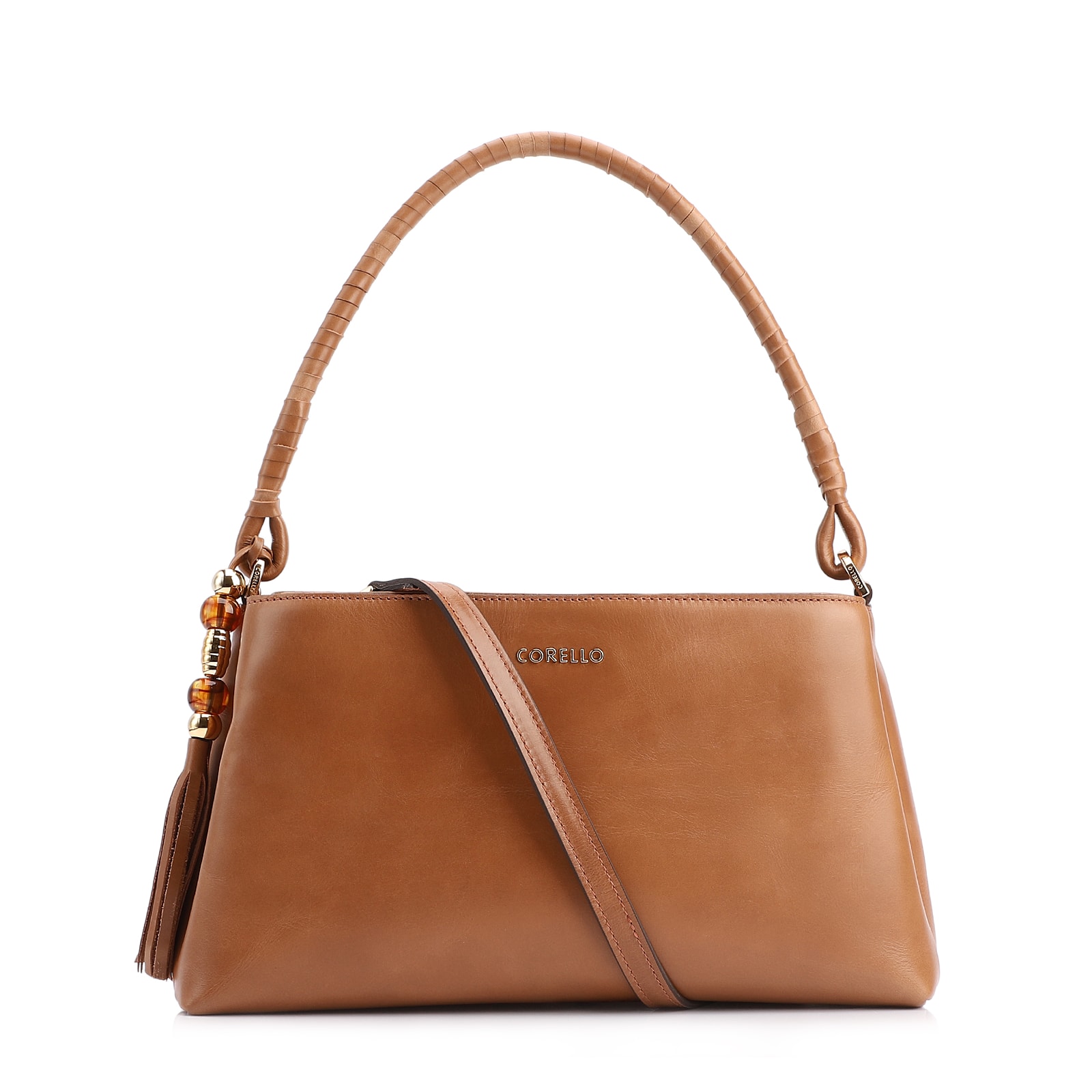 Bolsa De Ombro Couro Marrom Claro
