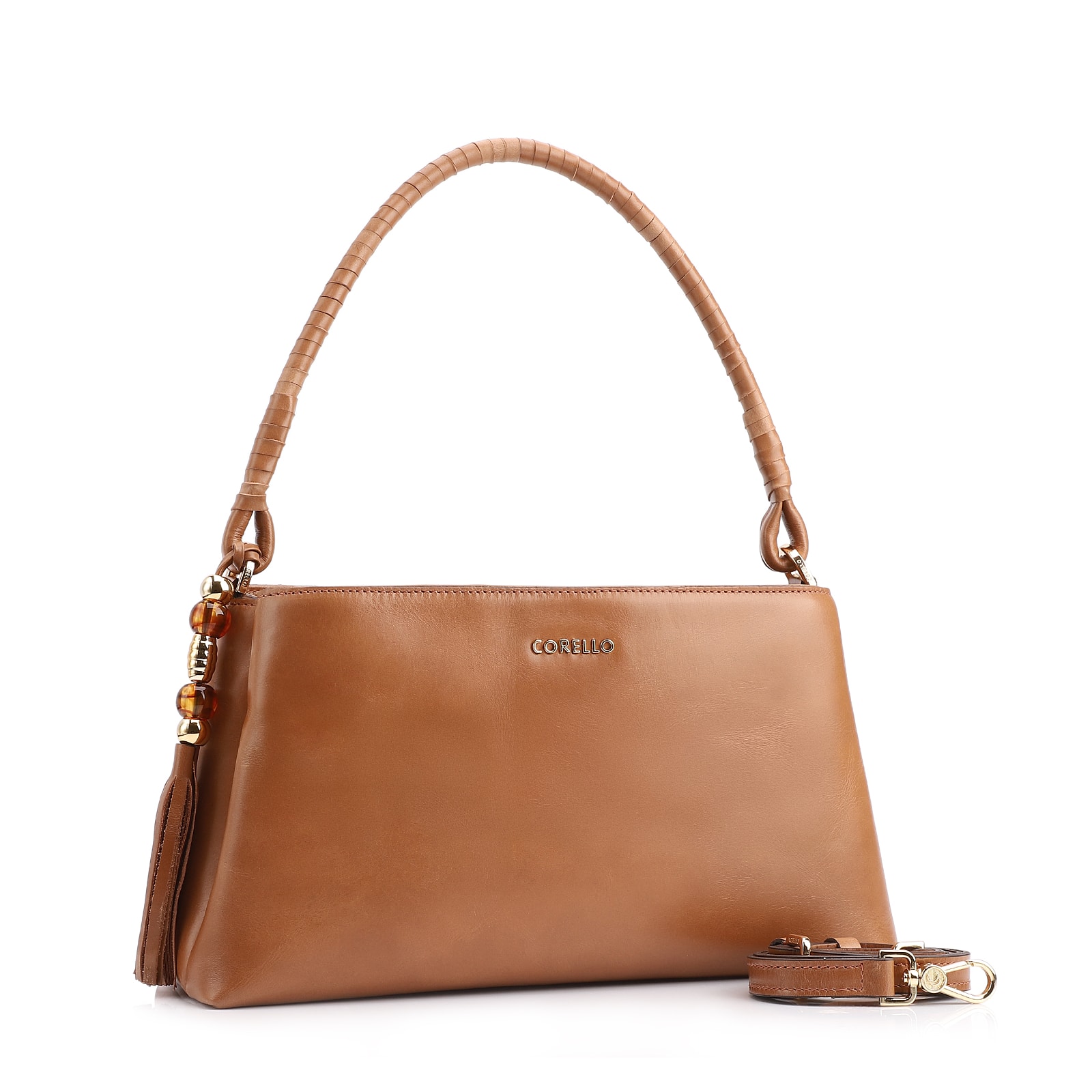 Bolsa De Ombro Couro Marrom Claro