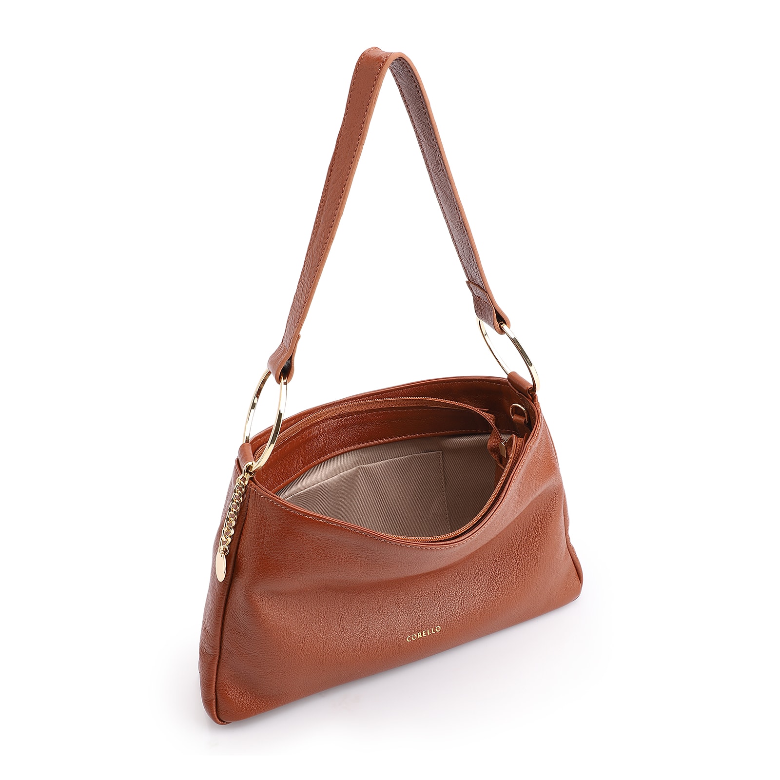 Bolsa De Ombro Couro Marrom Claro