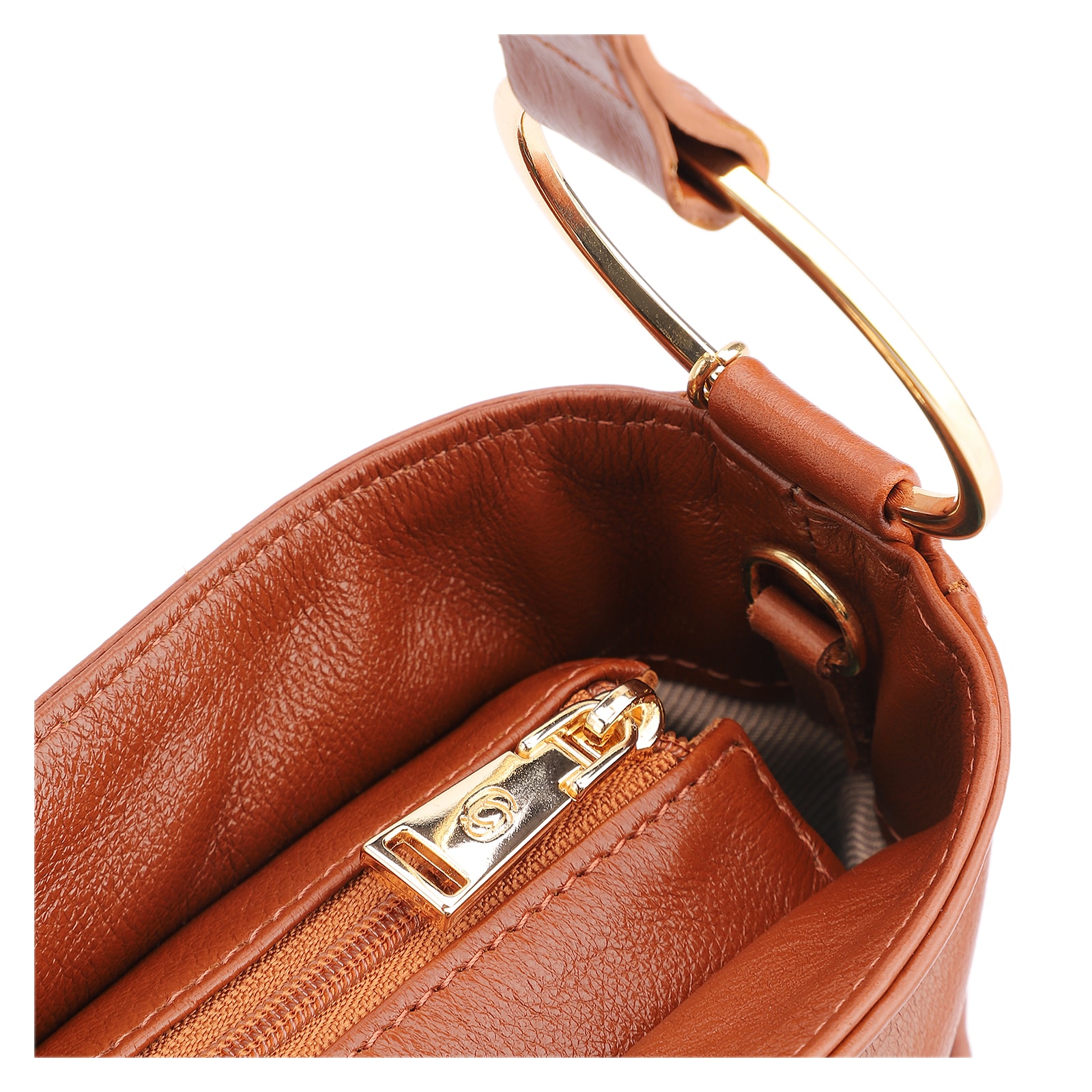 Bolsa De Ombro Couro Marrom Claro