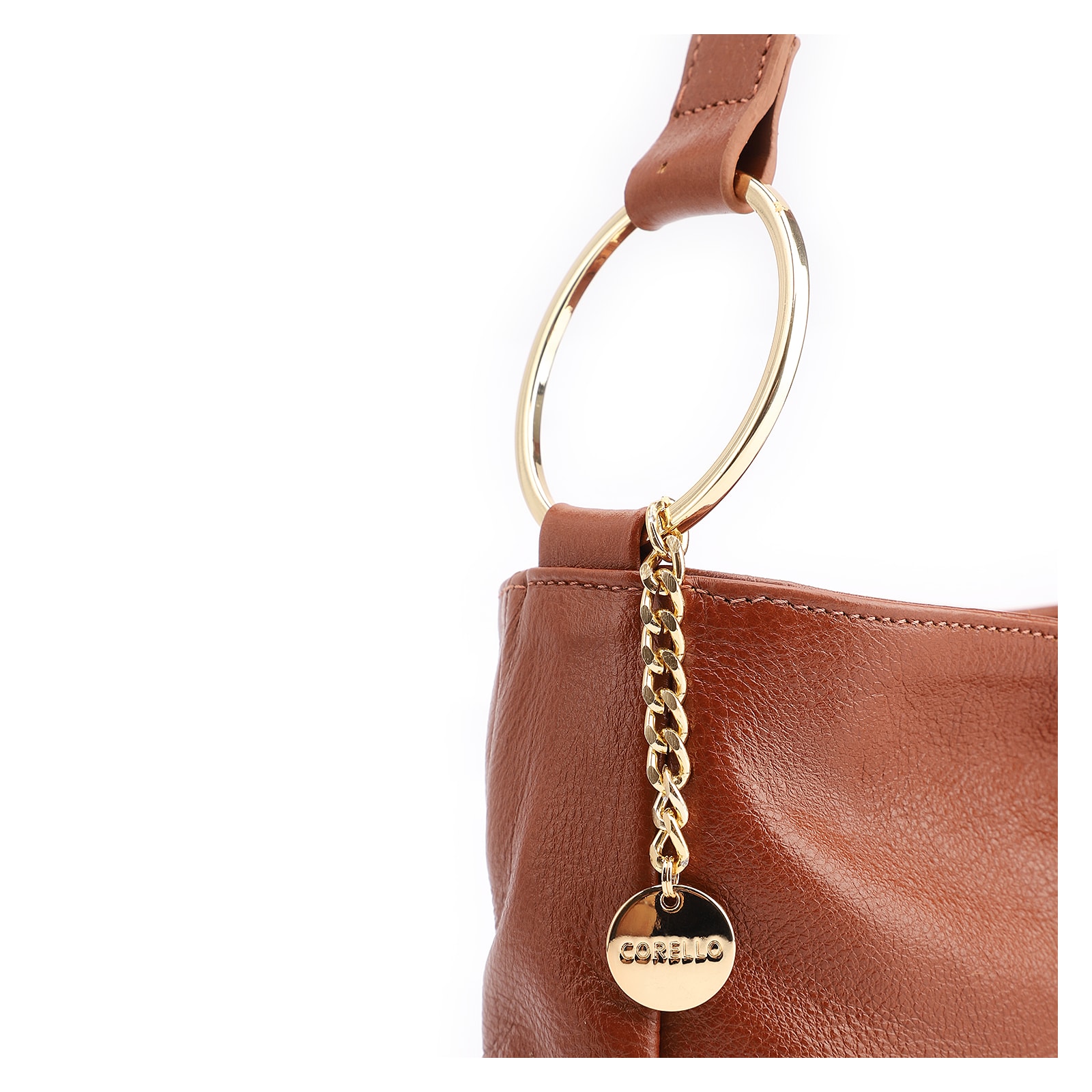 Bolsa De Ombro Couro Marrom Claro