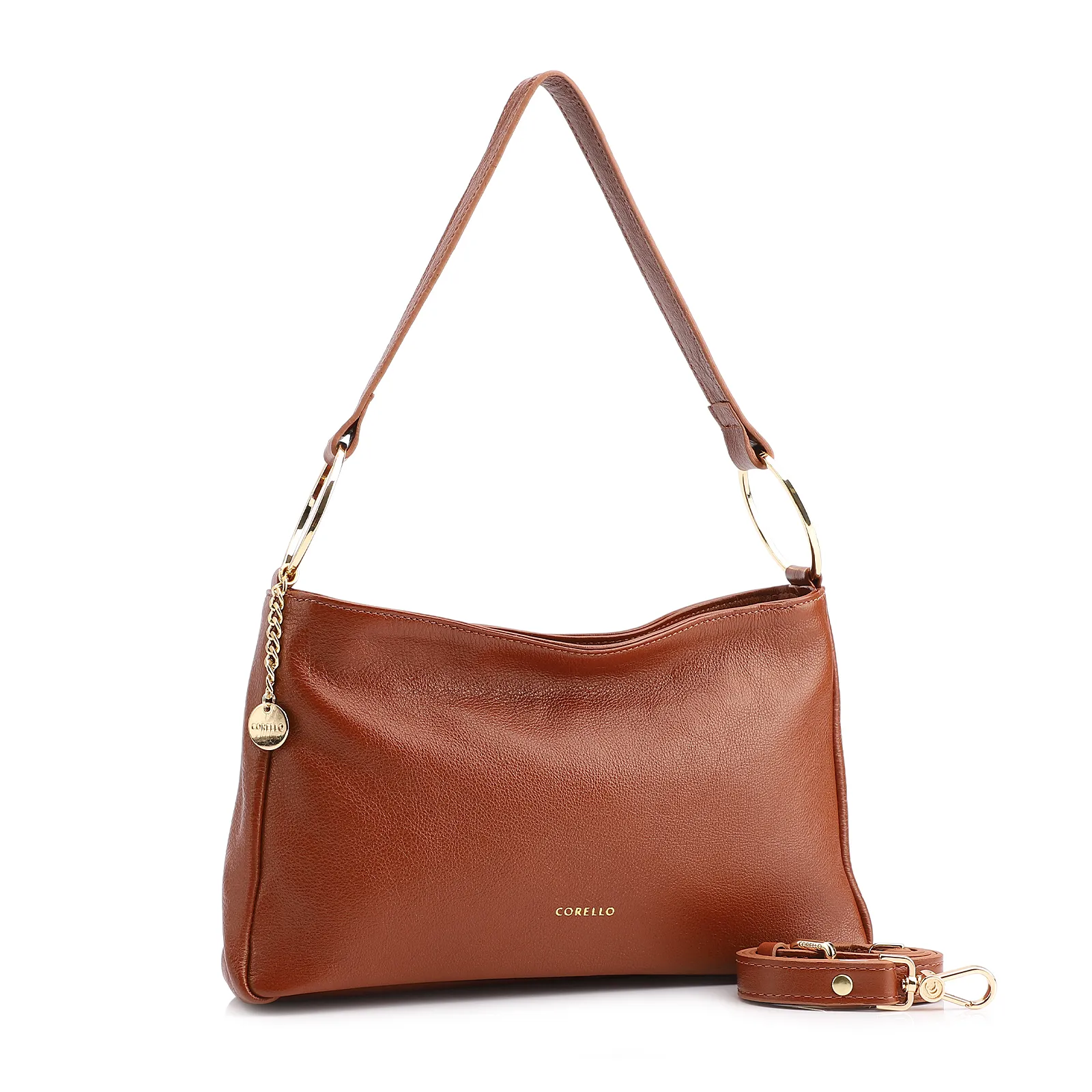 Bolsa De Ombro Couro Marrom Claro