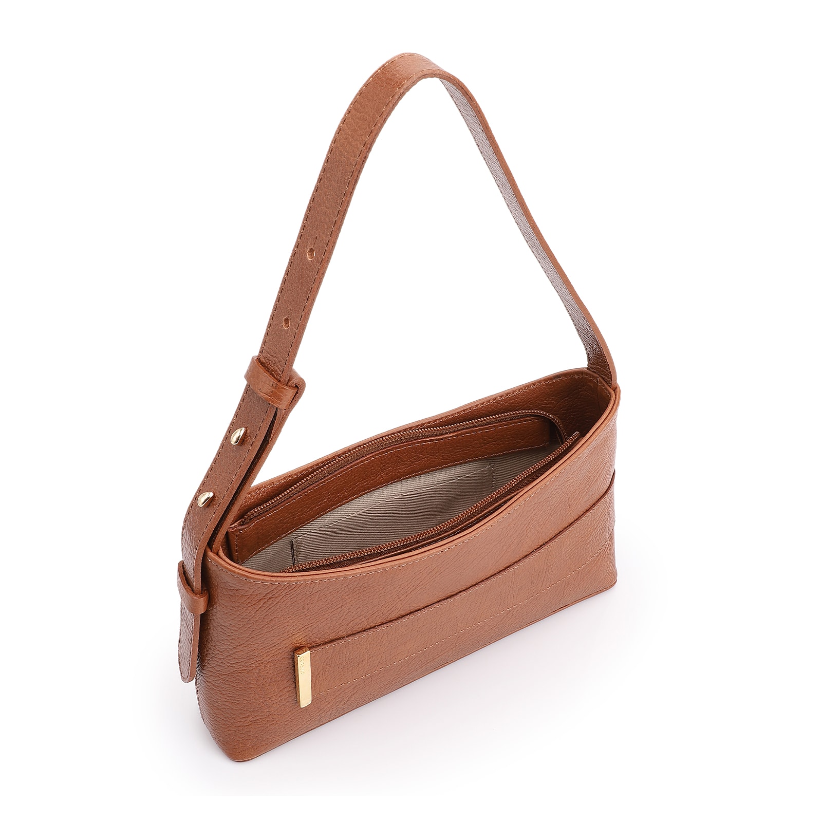 Bolsa De Ombro Couro Marrom Claro