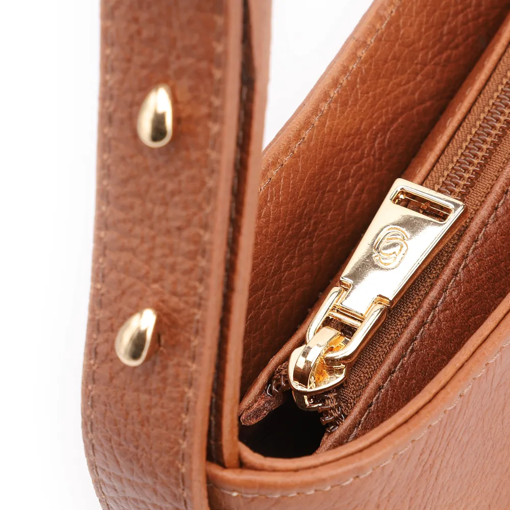 Bolsa De Ombro Couro Marrom Claro - imagem 5