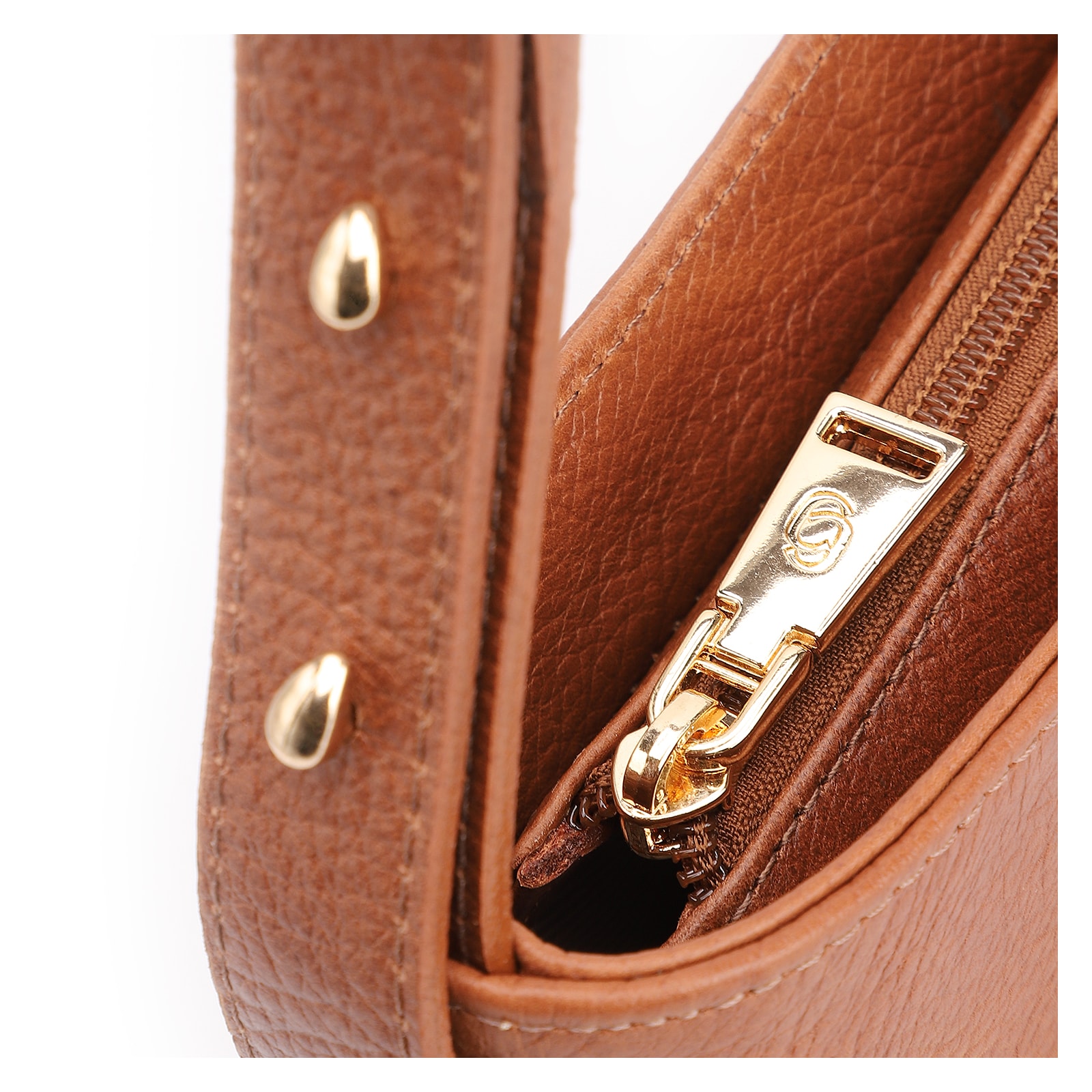 Bolsa De Ombro Couro Marrom Claro