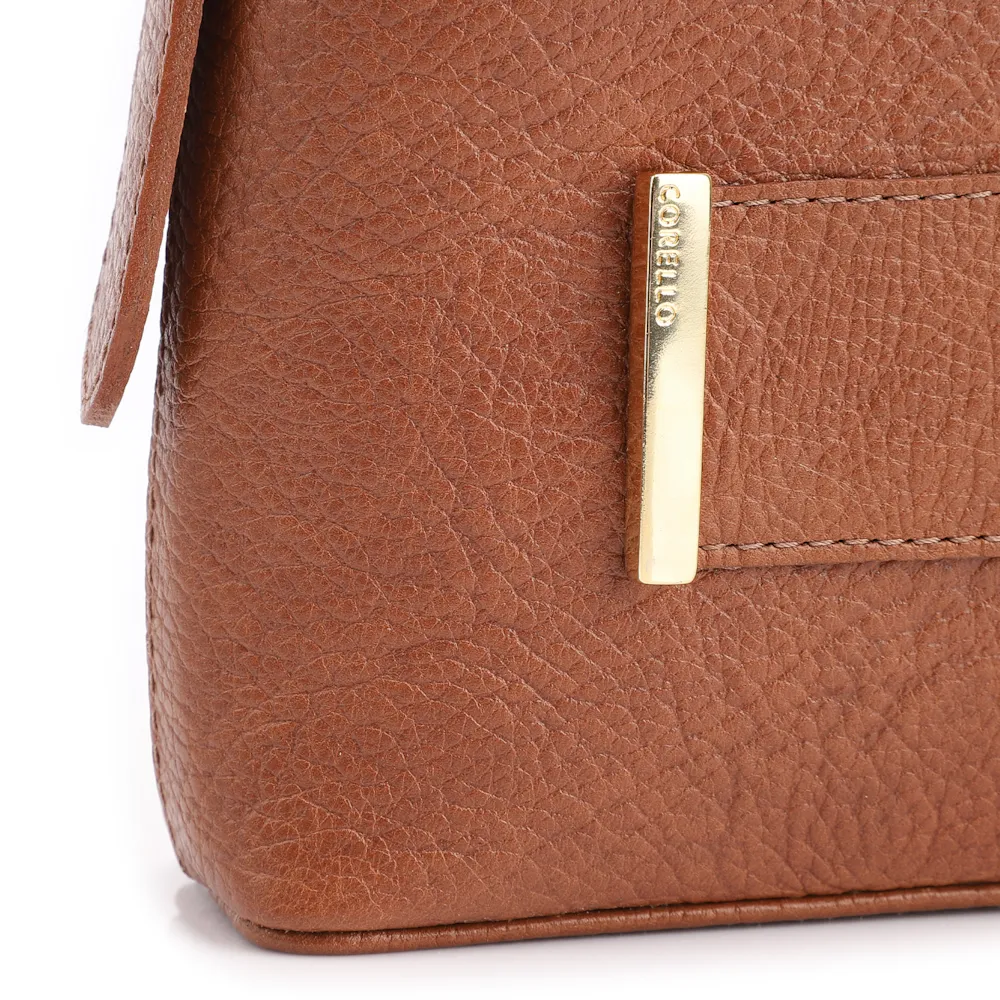 Bolsa De Ombro Couro Marrom Claro - imagem 6