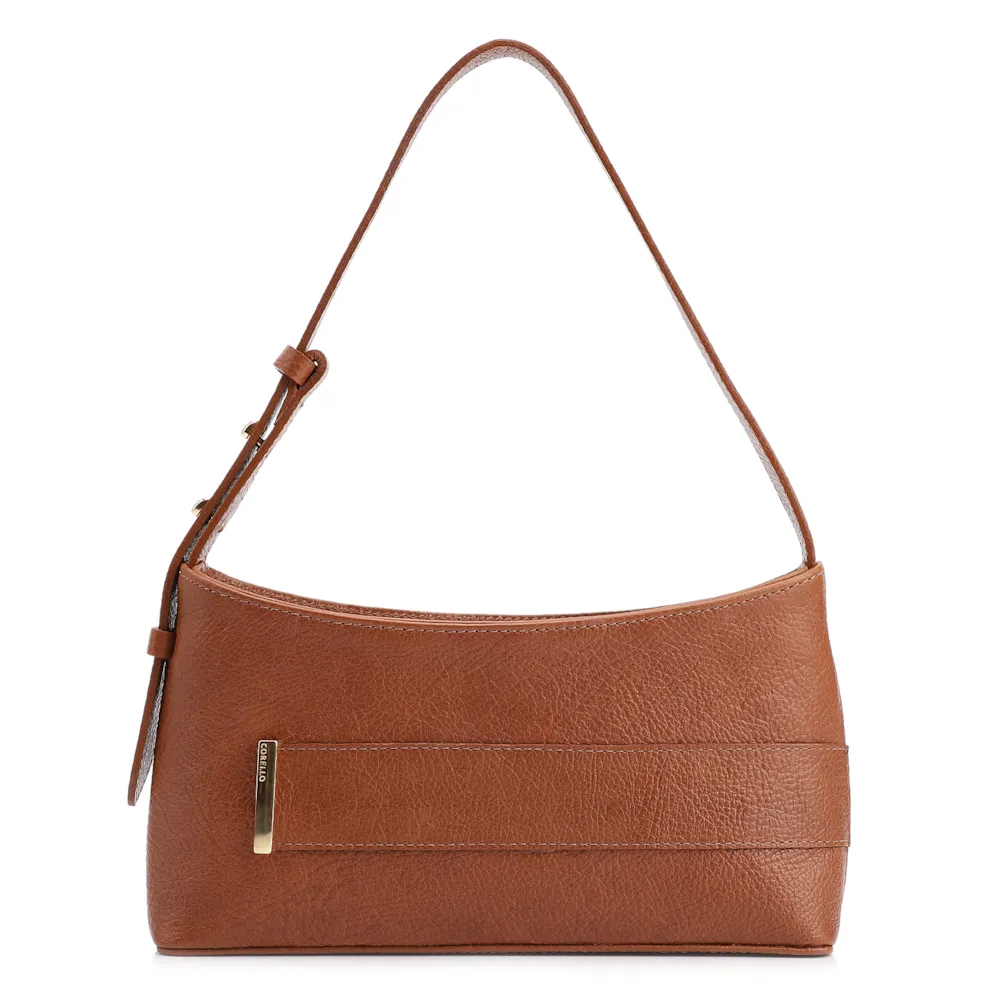 Bolsa De Ombro Couro Marrom Claro
