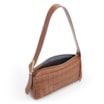Bolsa De Ombro Couro Marrom Claro/Alt Tramado Marrom Claro - imagem 4