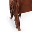 Bolsa De Ombro Couro Marrom Claro Franjas - imagem 7