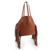 Bolsa De Ombro Couro Marrom Claro Franjas - imagem 2