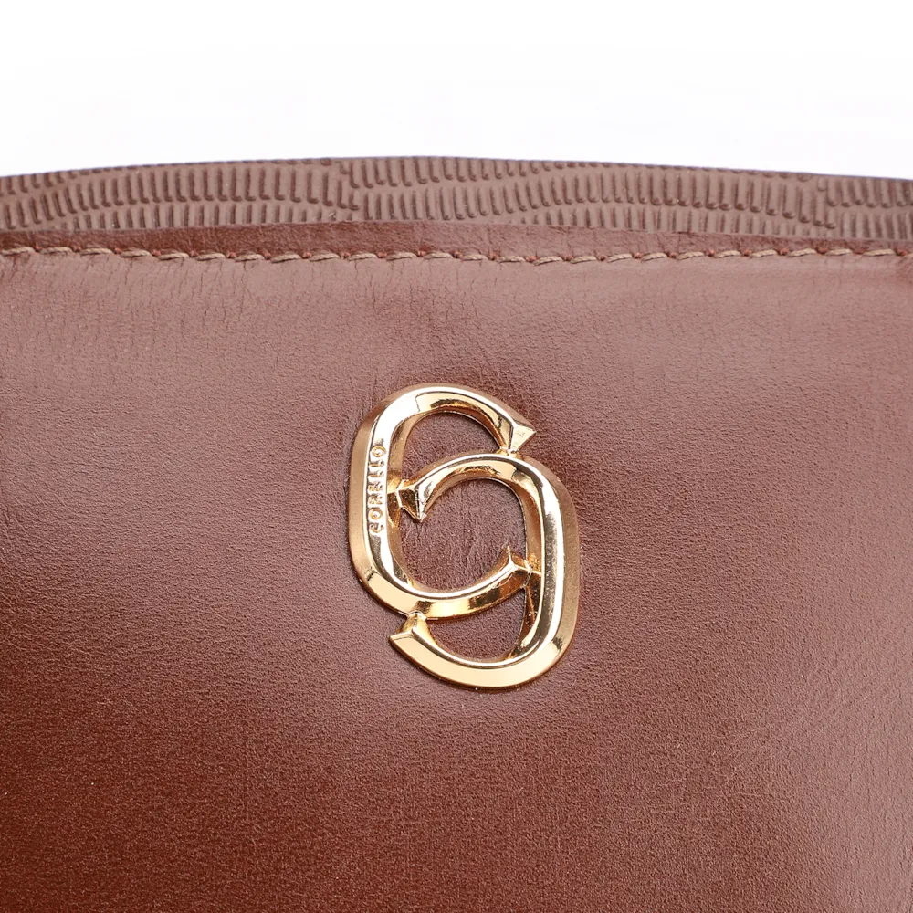 Bolsa De Ombro Couro Marrom/Couro Lezard Marrom - imagem 7